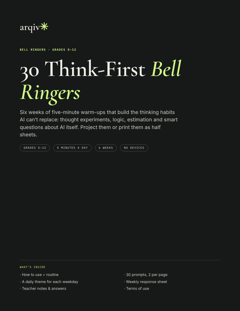 Cover of 30 Think-First Bell Ringers